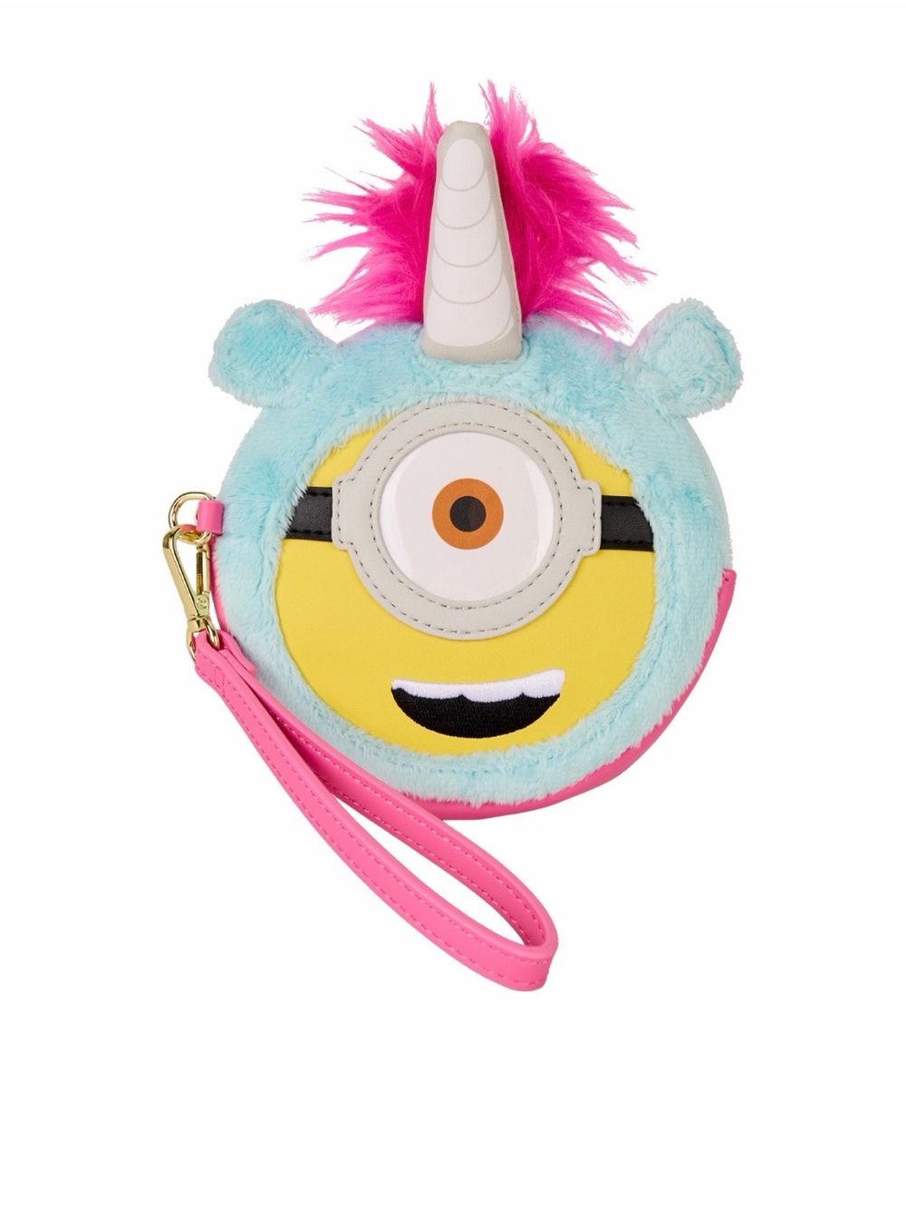 Loungefly- Minions Fluffy Unicorn Exclusive Costume Plush Wristlet Wallet